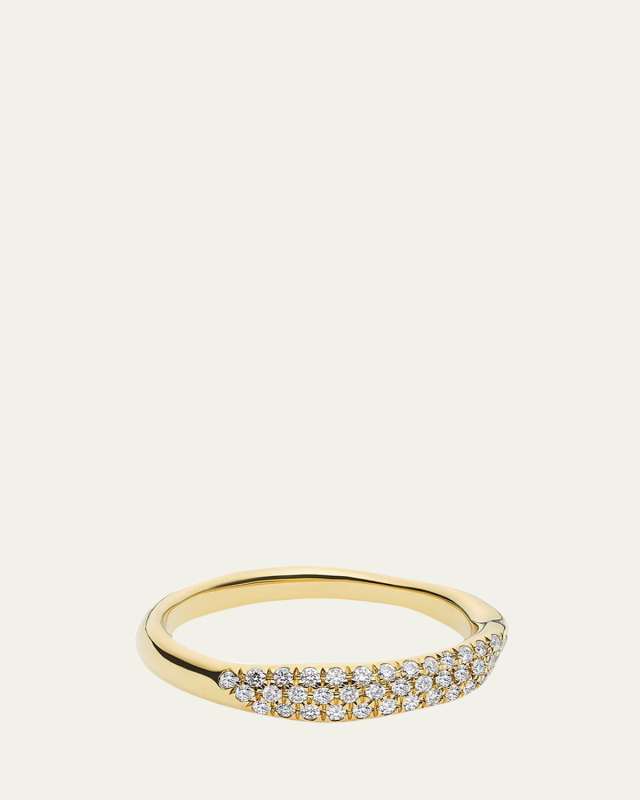 Squiggle Band Ring in 18K Gold with Diamonds